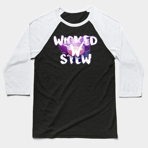 Classic Wicked Stew Logo Galaxy Baseball T-Shirt by WickedStew